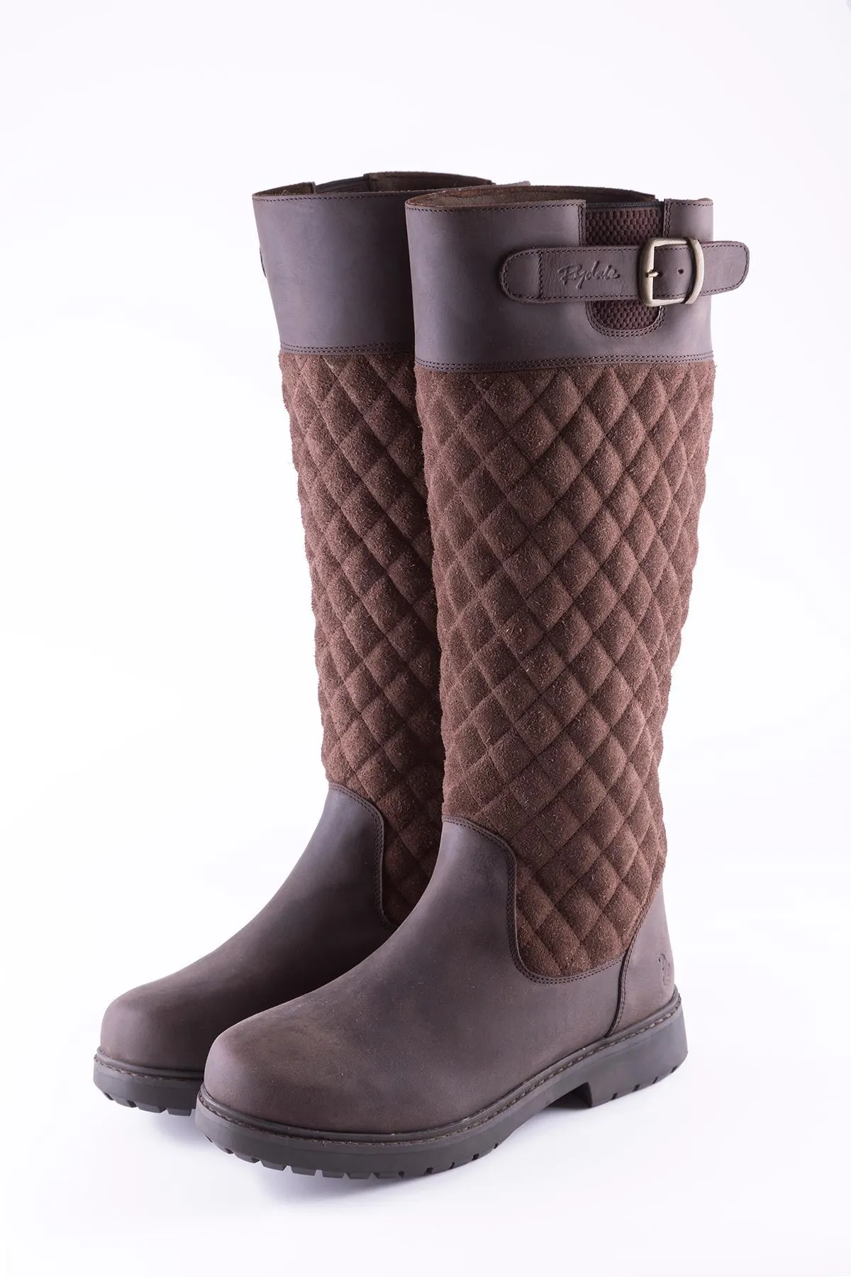 Ladies Leather Quilted Boots - Muston