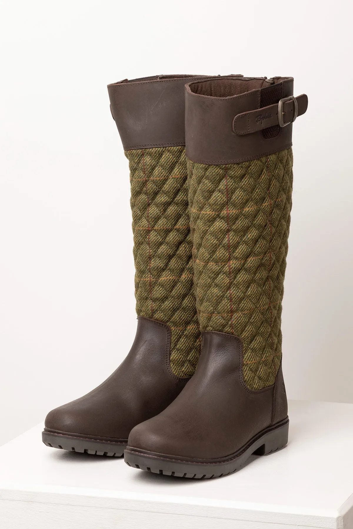 Ladies Middleham Quilted Tweed Boots