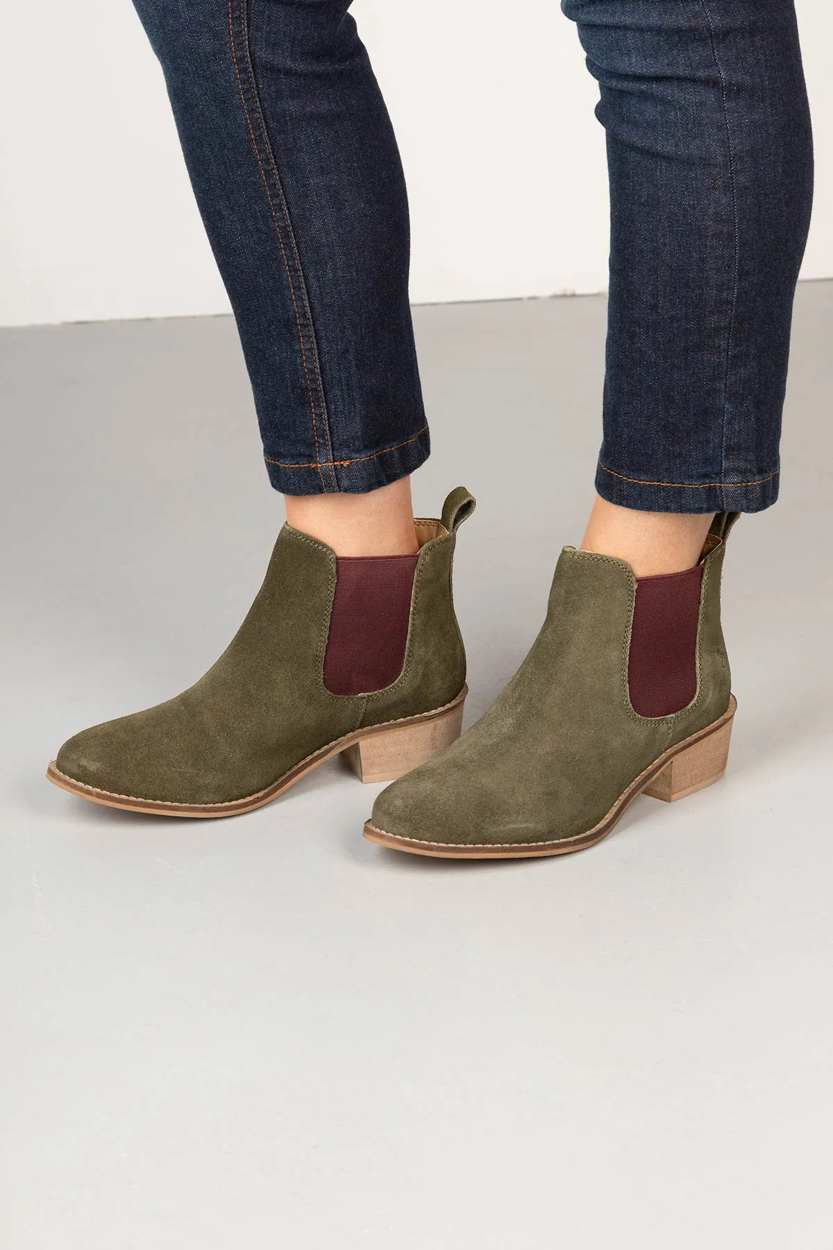 Ladies Suede Chelsea Boots with Heel -  Kirby II