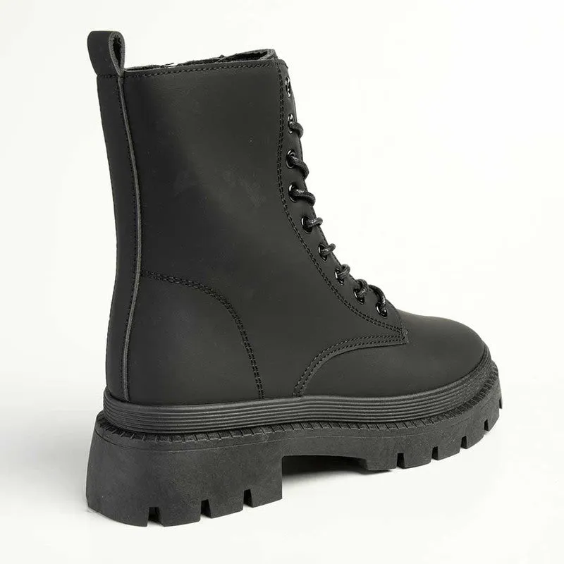 Madison Fallon Combat Boot - Black