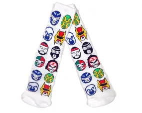 MASK COLLAGE HIGH SOCKS - WHITE