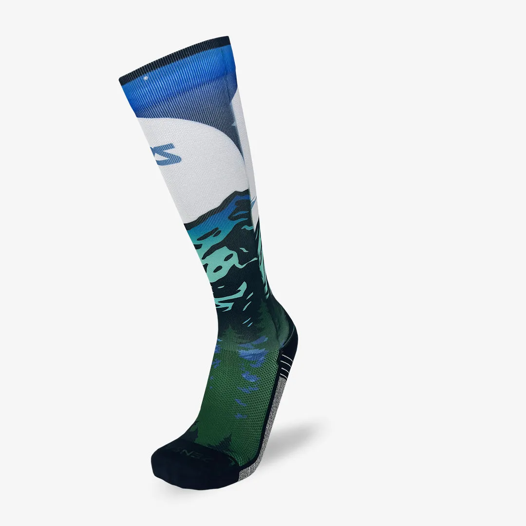 Mountain Panorama Compression Socks (Knee-High)