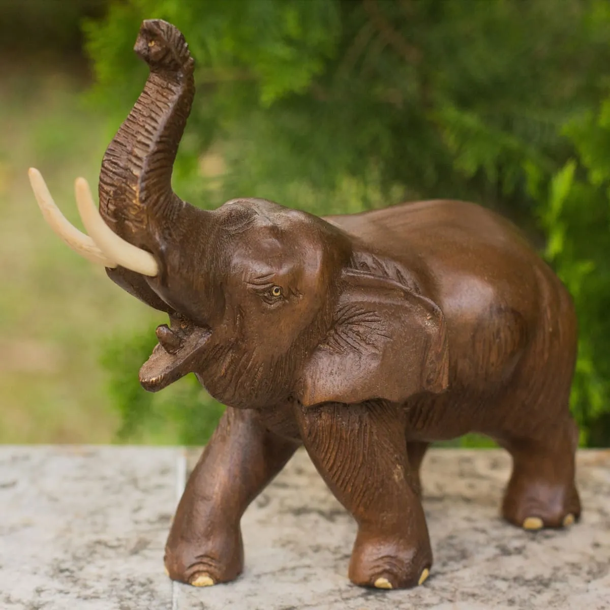 Novica Elephant Delight Wood Sculpture