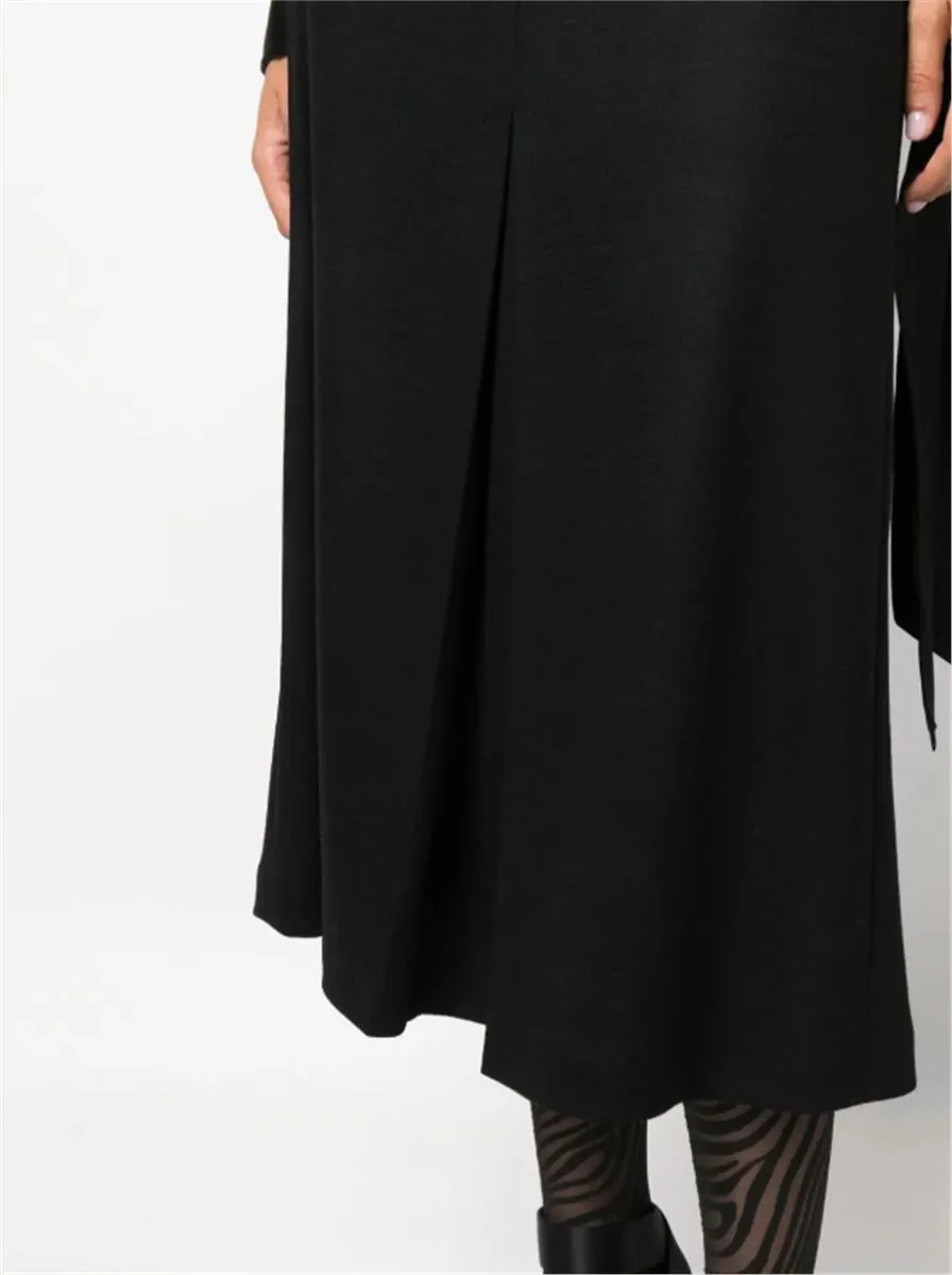 PLEAT-DETAIL WOOL-BLEND MIDI SKIRT