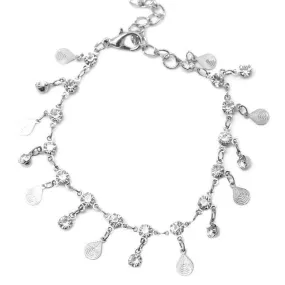 Rain, Rain, Go Away White Rhinestone Bracelet