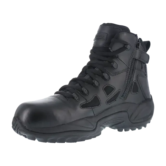 Rapid Response Rb 6 Inch Composite-Toe Side Zip Tactical Stealth Work Boot Black