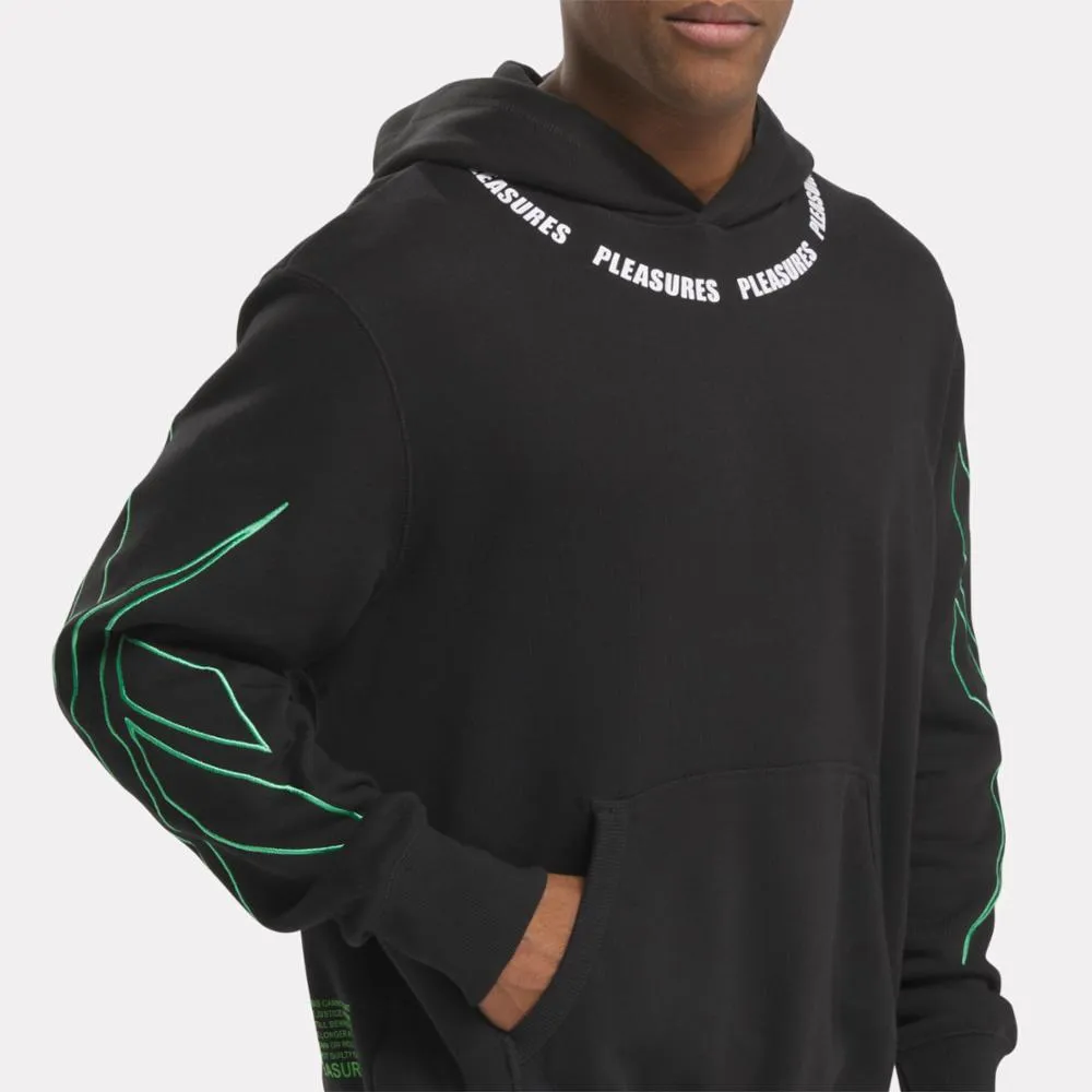 Reebok Apparel Men Reebok x Pleasures Hoodie BLACK