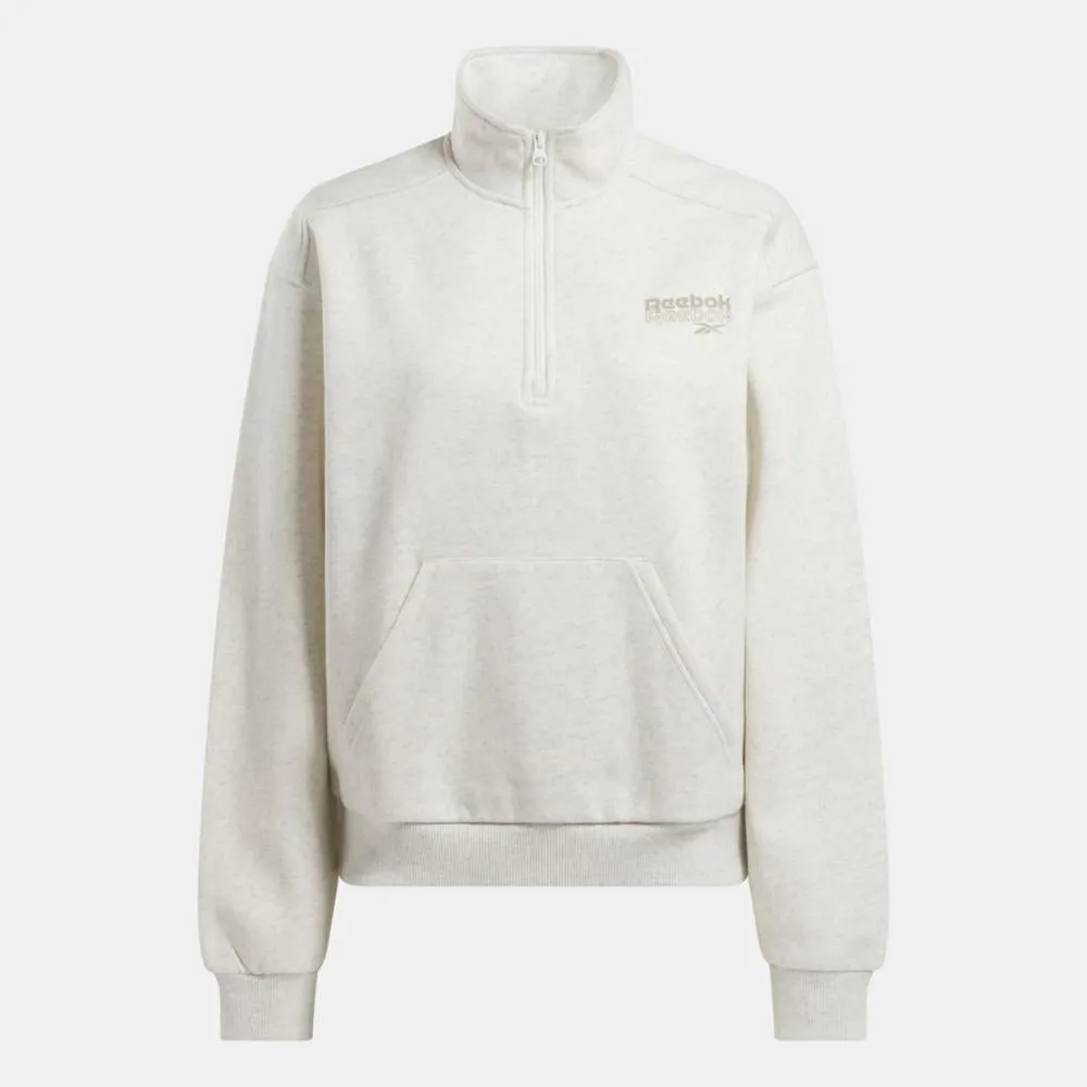 Reebok Apparel Women Reebok ID Energy Fleece Quarter-Zip CHAMEL