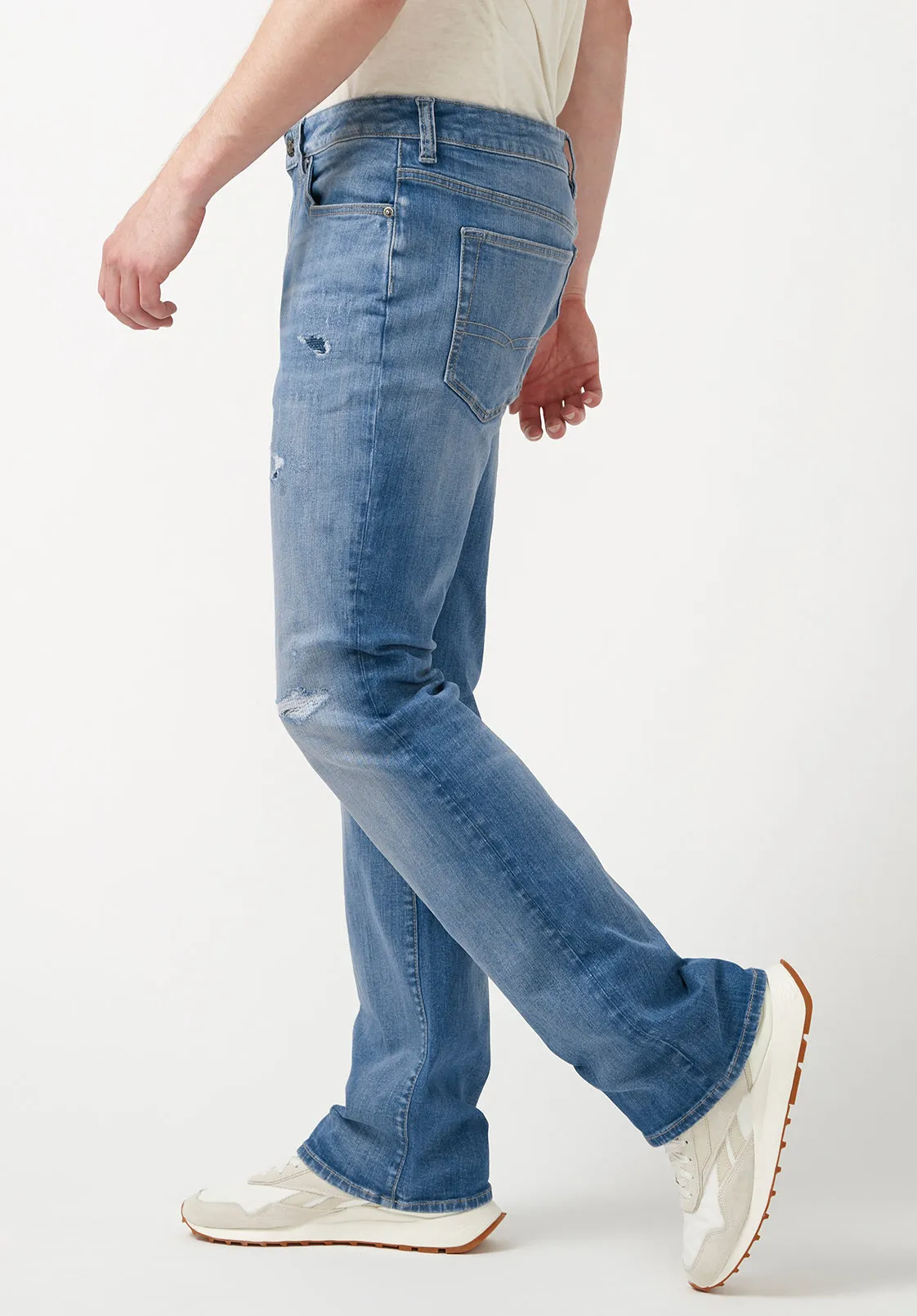 Relaxed Boot Game Men's Jeans in Distressed Indigo - BM22927