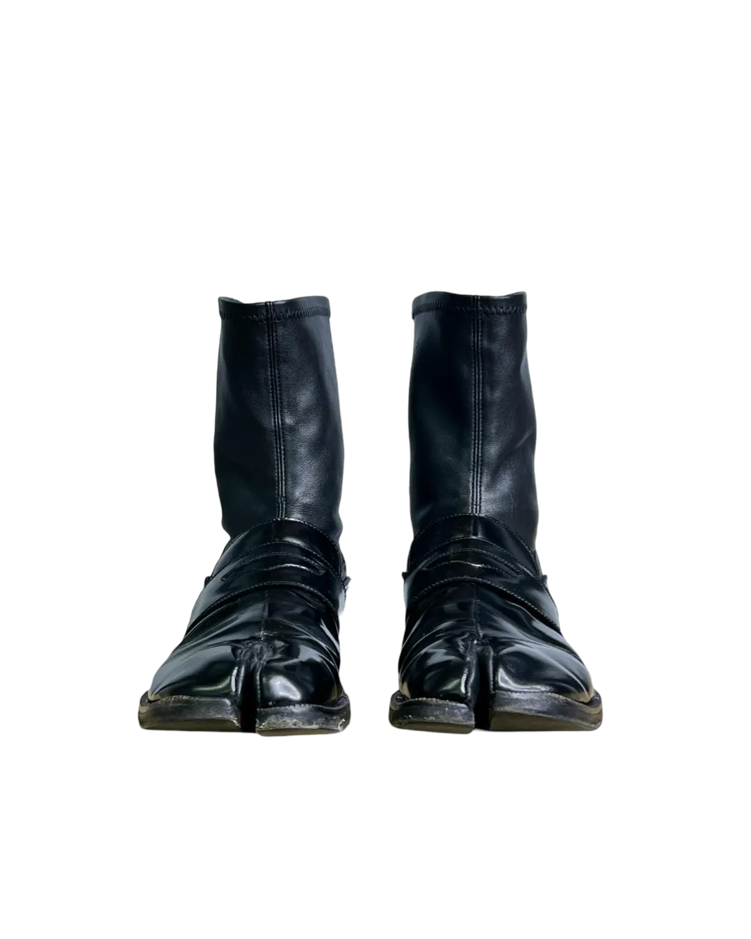 Size 38 - Maison Margiela Black Leather Tabi Boots