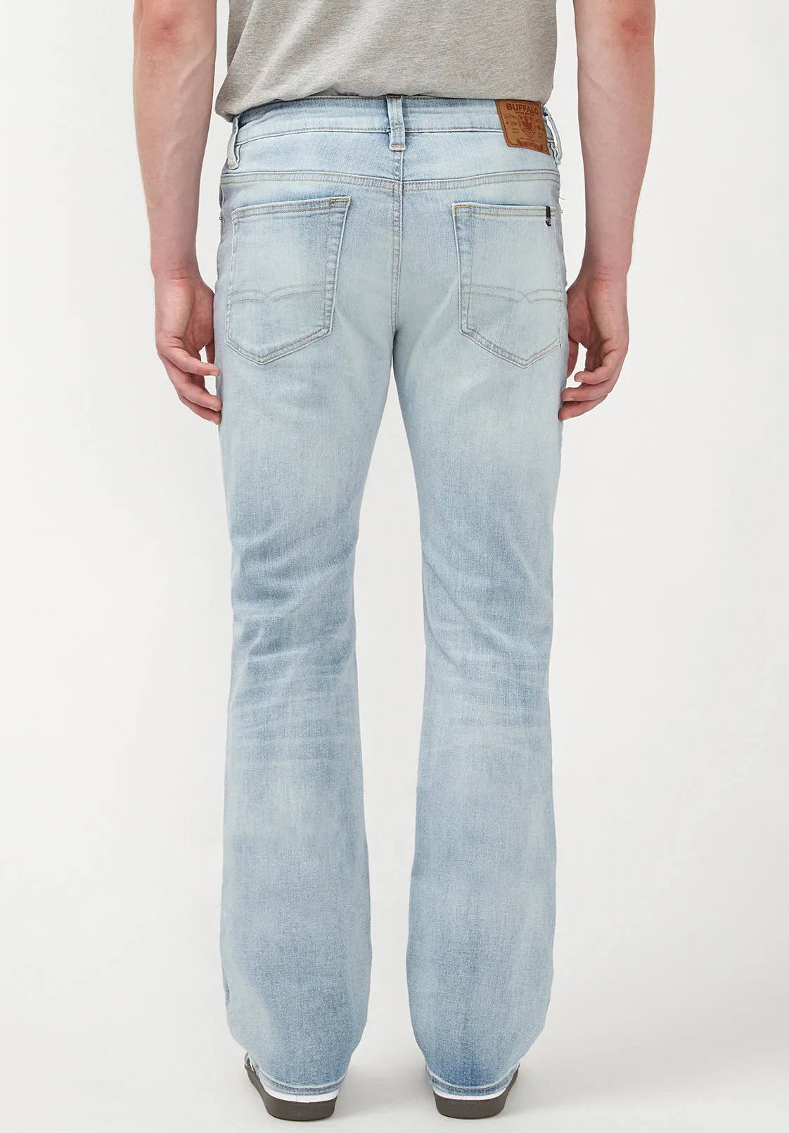 Slim Bootcut King Men's Jeans in Crinkled Bleached Blue - BM22791