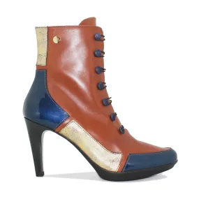 St Lucia  Brandy blue gold Button boot