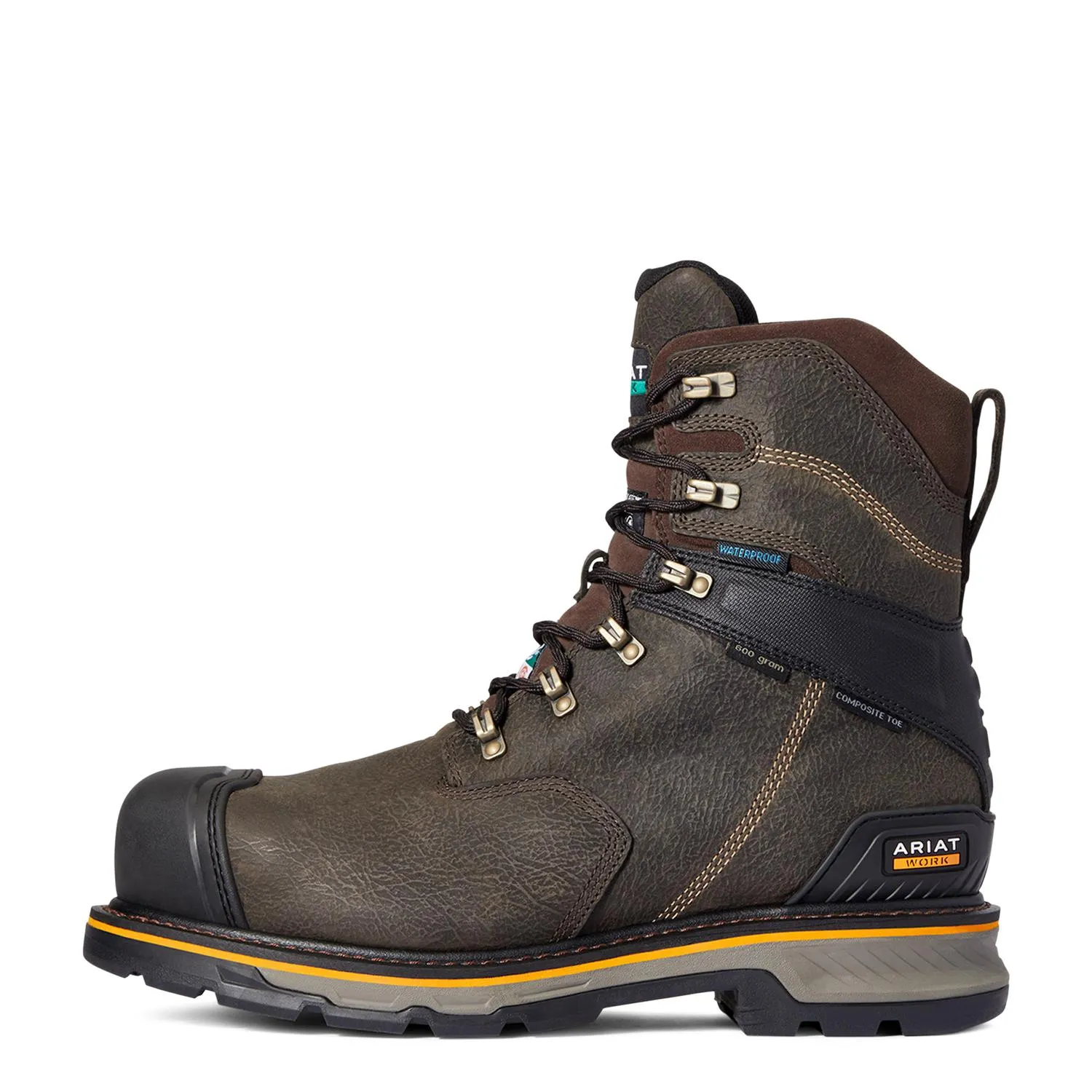 Stump Jumper 8in CSA Glacier Grip Waterproof 600g Composite Toe Work Boot Iron Coffee