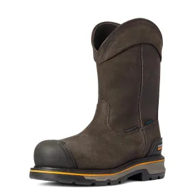 Stump Jumper Pull-On Waterproof Composite Toe Work Boot Iron Coffee