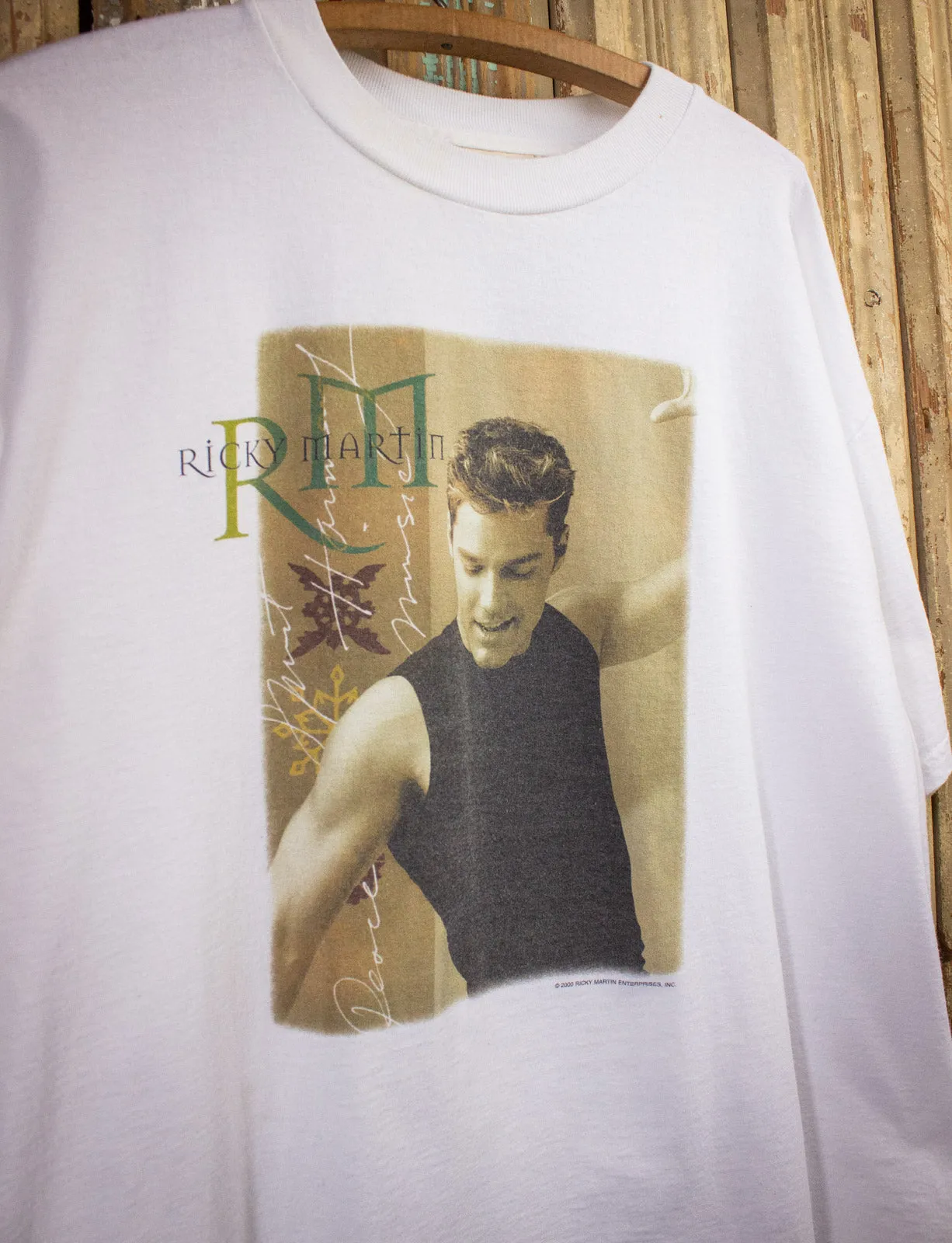 Vintage Ricky Martin Livin' La Vida Loca Concert T Shirt 2000 White XL