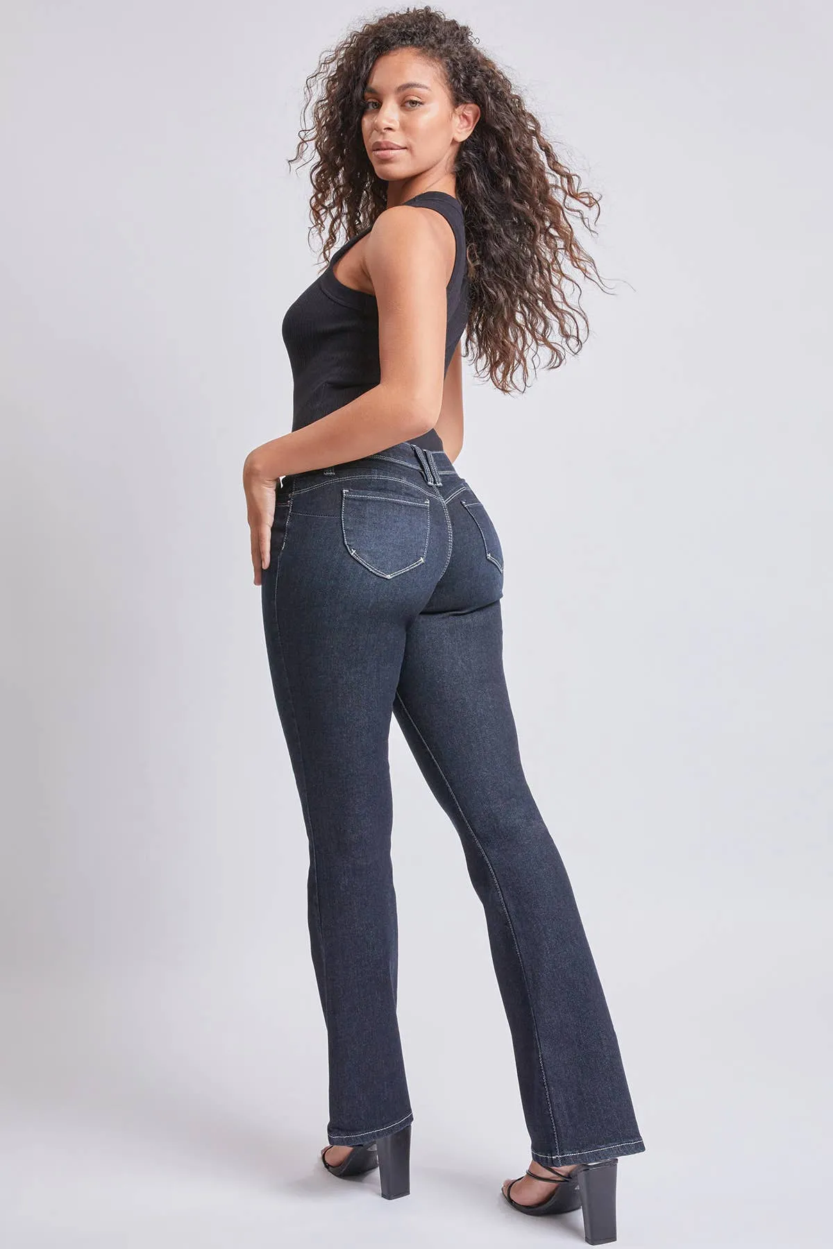 WannaBettaButt Mid Rise Boot Cut Jeans